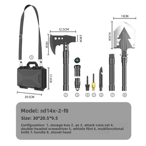 Multifunctional <strong>Folding</strong> Aluminum Handle Lightweight Car-mounted Engineer <strong>Shovel</strong> and Axe Set for Outdoor Camping Survival Needs - Product Image 6