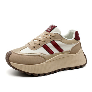 BN002 Baskets rehaussées décontractées pour femmes, plateforme mode printemps-automne, style sportif, bout rond, design respirant pour étudiantes - Product Image 3