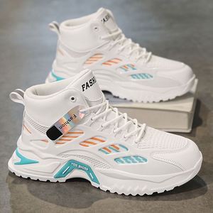 Nouvelles Chaussures de Sport Montantes Respirantes à Lacets pour Hommes, Tendance Mode, Plateforme Épaisse, Semelle Extérieure en Caoutchouc, Idéales pour le Tennis et Toutes Saisons - Product Image 1