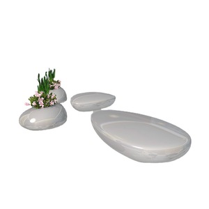 Sièges de jardin ovales blancs en fibre de verre en forme de goutte d'eau, durables, pour usage commercial - Product Image 5