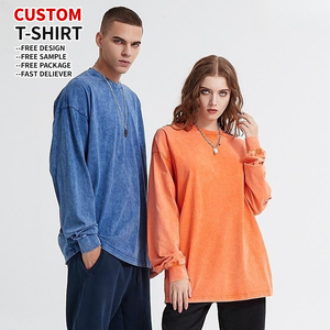 T-shirt à manches longues en coton tricoté épais de haute qualité, coupe oversize, style streetwear vintage, unisexe, personnalisable avec logo, vierge et uni - Product Image 3