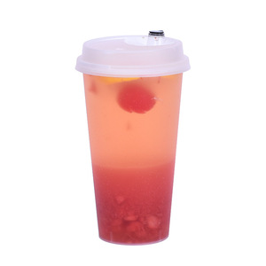 Disposable Plastic Milk Tea <b>Cup</b> 90mm Diameter With Lid For <b>Cold</b> Drinks And Juices Travel Use - Product Image 4