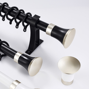 Accessoires de <span class=keywords><strong>tringle</strong></span> à <span class=keywords><strong>rideau</strong></span> Poteau à <span class=keywords><strong>rideau</strong></span> décoratif 28mm Noir <span class=keywords><strong>Double</strong></span> <span class=keywords><strong>tringle</strong></span> à <span class=keywords><strong>rideau</strong></span> pour salon - Product Image 3
