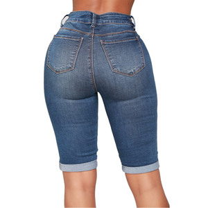 Jeans de Mezclilla Azul Clásico para Mujer, Estilo Europeo Americano, Corte de Bota, Cintura Alta Elástica, Vintage, para 2026 - Product Image 5