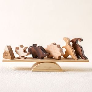 モンテッソーリおもちゃ木製スタッキングおもちゃ多機能スレッディングバランスシーソーおもちゃ - Product Image 4