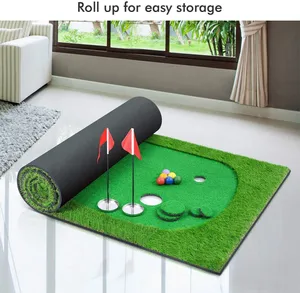 High quality golf putting practice mat mixed with rough turf and putting green