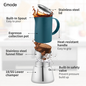 <span class=keywords><strong>Cafetera</strong></span> Espresso de 6 Tazas, <span class=keywords><strong>Cafetera</strong></span> Moka de Acero Inoxidable y <span class=keywords><strong>Cobre</strong></span> para Estufa - <span class=keywords><strong>Cafetera</strong></span> <span class=keywords><strong>Italiana</strong></span> para Espresso - Product Image 4