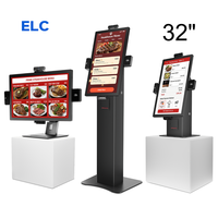 Kiosco Táctil con Base para Piso, Android Windows, 32 Pulgadas, Kiosco de Pago Autoservicio con Impresora Térmica y Escáner de Código QR