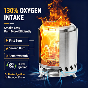 Barbecue sans fumée à double combustible (pellets <span class=keywords><strong>de</strong></span> <span class=keywords><strong>bois</strong></span>/<span class=keywords><strong>bois</strong></span> épié) avec foyer autoportant en acier pour usage extérieur et intérieur - Product Image 4