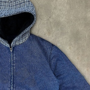 Chaqueta con Capucha de Mezclilla con Diseño Artístico para Hombre, Estilo Y2K Vintage Vanguardista, Transpirable, Opción de Moda Urbana, Otoño Invierno 2025 - Product Image 3