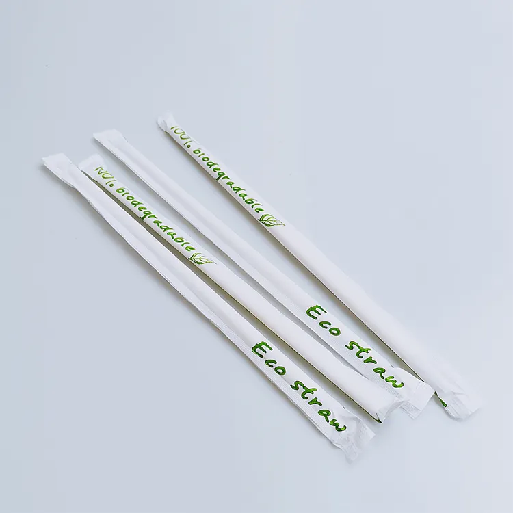 Singolo Pacchetto di Paglia di Carta Logo Personalizzato Biodegradabile Paglia per Bere Partito