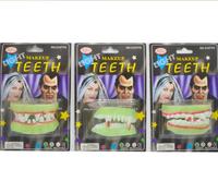 Dents de vampire lumineuses pour fête d'Halloween, accessoires de bal, cosplay, fangs moches, blague, dents amusantes lumineuses