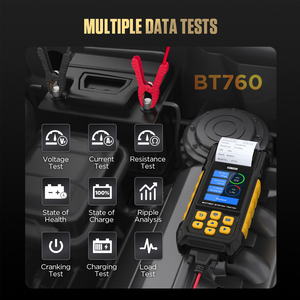 AUTOOL BT760 Professional 12V <b>24V</b> <b>Battery</b> Tester Car <b>Battery</b> Analyzer with Printer Charging Cranking Load Test - Product Image 5