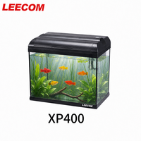 Kit complet d'aquarium en verre LEECOM avec éclairage LED intégré et système de filtration, accessoires complets, vente en gros d'usine