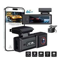 Caméra embarquée GPS 4G 4K à 4 objectifs, antivol de voiture en temps réel, diffusion en direct, alarme instantanée, stockage cloud, mode parking 24/7