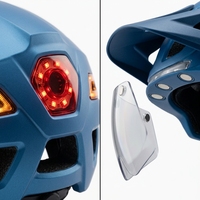 Casco de Ciclismo Ligero para Adultos, Certificado CE, Lente Magnética, Transpirable, LED Recargable, Casco de Seguridad para Bicicleta de Montaña