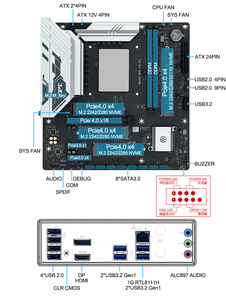16 çekirdekli Intel 13700HX anakart kiti 24 konuları DDR4 bellek desteği 4 <span class=keywords><strong>M</strong></span>.2 PCIe 4.0 NVMe 8 SATA GPU yuvası DP HDMI çıkışı - Product Image 6