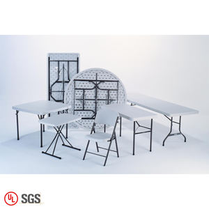 Table de <span class=keywords><strong>salle</strong></span> à manger pliante blanche légère de nouveau style table pliante en plastique rectangulaire à bas prix pour fête en plein air événement de mariage - Product Image 5