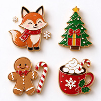 Broches émaillées personnalisées de Noël, motifs sapin de Noël, bottes, Père Noël, badges métalliques mignons pour cadeau du Nouvel An
