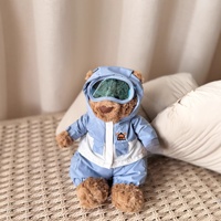 Ours en peluche mignon de ski britannique JE de 28 cm, doux et rembourré avec lunettes de ski, cadeau d'anniversaire pour enfants - Anti-stress