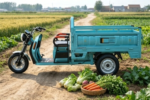 Tricycle électrique modèle Luba 1,5 m 60 V 800 W, caisse ouverte, batterie au lithium pour le transport - Product Image 2
