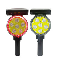 Feu de signalisation solaire double alimentation blanc, en ABS/PC, avec feuille réfléchissante diamant, cadre en HDPE, indice de protection IP66, portée visuelle de 1000 m