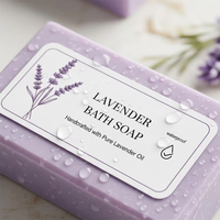 XJY étiquettes étanches rectangulaires personnalisées personnalisées/autocollants d'étiquette de papier d'impression de savon de corps de lavande
