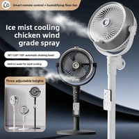 Ventilador de Circulación de Aire Humidificador Recargable de 4000 mAh con Control Remoto, Motor Silencioso sin Escobillas, Ventilador de Niebla de Piso/Escritorio