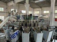 Machine d'emballage haute vitesse pour riz, épices et ketchup, avec peseuse multi-têtes et système de ensachage et de scellage automatique, qualité alimentaire