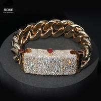 Ensemble Hip Hop personnalisé en or 9K-18K |   Chaîne et bague Miami Cuban avec diamant et rubis de laboratoire |   Certifié IGI/GIA