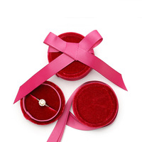 Boîte à bijoux en carton recyclable rose pour bagues et colliers 6*5.5cm, vente en gros