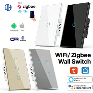 สวิตซ์<span class=keywords><strong>อัจฉริยะ</strong></span>ควบคุมระยะไกล Tuya Matter wifi/zigbeee แอปเปิ้ลสัมผัสผนัง<span class=keywords><strong>บ้าน</strong></span>ชุดขัดขวาง<span class=keywords><strong>อัจฉริยะ</strong></span>ผลิตภัณฑ์บ้านสำหรับโรงแรม - Product Image 2