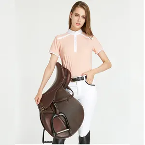 Popular Girls Equestrian Gear Multicolored Printed Cute Children Equestrian Clothing Short Sleeve Polo shirts