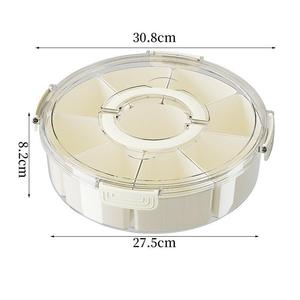 Spice And Nut Storage Box 9 Compartment Round With Handle Food Grade Plastic Fridge Organizer - Product Image 5