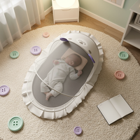 Moustiquaire en nylon gris personnalisable, pliable, à couverture intégrale, occultante, sans fond, pour bébé et nouveau-né