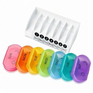 7 Day <b>Rainbow</b> Color 14 Compartments Plastic <b>Box</b> Organizer Stock Pill <b>Box</b> - Product Image 2