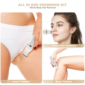 Conduroma 2 en 1, resistente al agua, uso húmedo y seco, recortadora de vello corporal y Kit de depilación Facial, recortadora de Bikini eléctrica, afeitadora <span class=keywords><strong>para</strong></span> mujer - Product Image 2