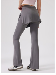 Women's 2-in-1 Detachable Wrap Skirt <b>Flare</b> Yoga Pants High Waist Tummy Control Sports <b>Leggings</b> Quick Dry Gym Pants Wholesale - Product Image 3