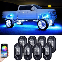 Kits de Luces LED RGB Multicolor de Alta Luminosidad para Autos, Resistentes al Agua IP68, con Control Remoto/Aplicación y Modo Música, 4 Unidades
