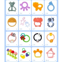 Ensemble de fruits en Silicone sans BPA, bouche pour bébés et enfants, jouets écrasables, anneaux de dentition pour les tout-petits