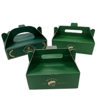 Boîte cadeau haut de gamme en carton doré, emballage de luxe, boîte en carton artistique, papier alimentaire, pour gâteaux et desserts, avec poignée