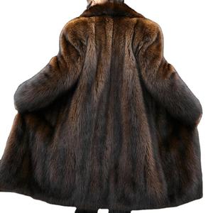 Cappotto in Ecopelle <span class=keywords><strong>da</strong></span> <span class=keywords><strong>Uomo</strong></span>, Finta Pelliccia di <span class=keywords><strong>Visone</strong></span>, Stile Casual Business, Lungo e Caldo - Product Image 4