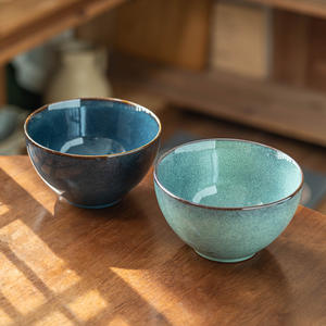 Bol en céramique de style nordique de 6 pouces avec glaçure réactive bleue <span class=keywords><strong>pour</strong></span> riz, soupe, salade, petit-déjeuner, restaurant, vaisselle de table à domicile - Product Image 3