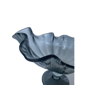 Ammaro-centro de mesa de cristal italiano, centro de mesa de cristal italiano de calidad superior, color humo transparente con cristal de pie alto - Product Image 2
