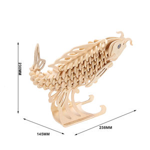 Jothers Educatieve Diy Houten Oceaandier 3d Puzzelkit 51 ~ 100 Stukjes Kinderen Leren 3 Sterren Moeilijkheidsgraad Tuin Zee - Product Image 2