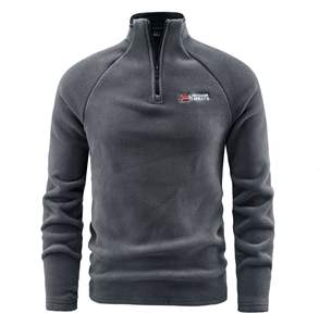 Gilet pull en polaire vert armée autrichien pour hommes, chemise décontractée de couleur unie à col montant et à manches longues (norme norvégienne) - Product Image 4