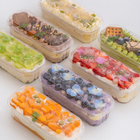 Vente chaude Fournitures de boulangerie en gros Boîte de brownies au tiramisu Boîte ovale transparente pour dessert Mousse au chocolat Pudding Emballage Boîte à gâteau transparente