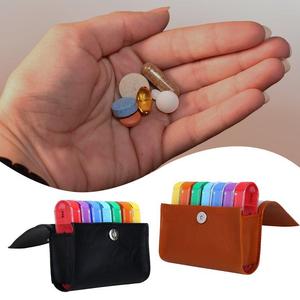 Mini portapillole settimanali portatili per la conservazione di plastica per medicine 28 custodie da viaggio per una facile gestione delle pillole - Product Image 5