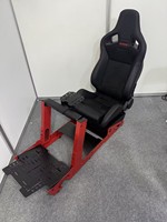 Cockpit de simulateur de course ergonomique JIABEIR, cadre en aluminium noir, siège en similicuir réglable, modèle pour boîte en carton
