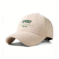 Casquette de baseball unisexe en daim imprimée personnalisée avec étiquette privée, style américain à 6 panneaux